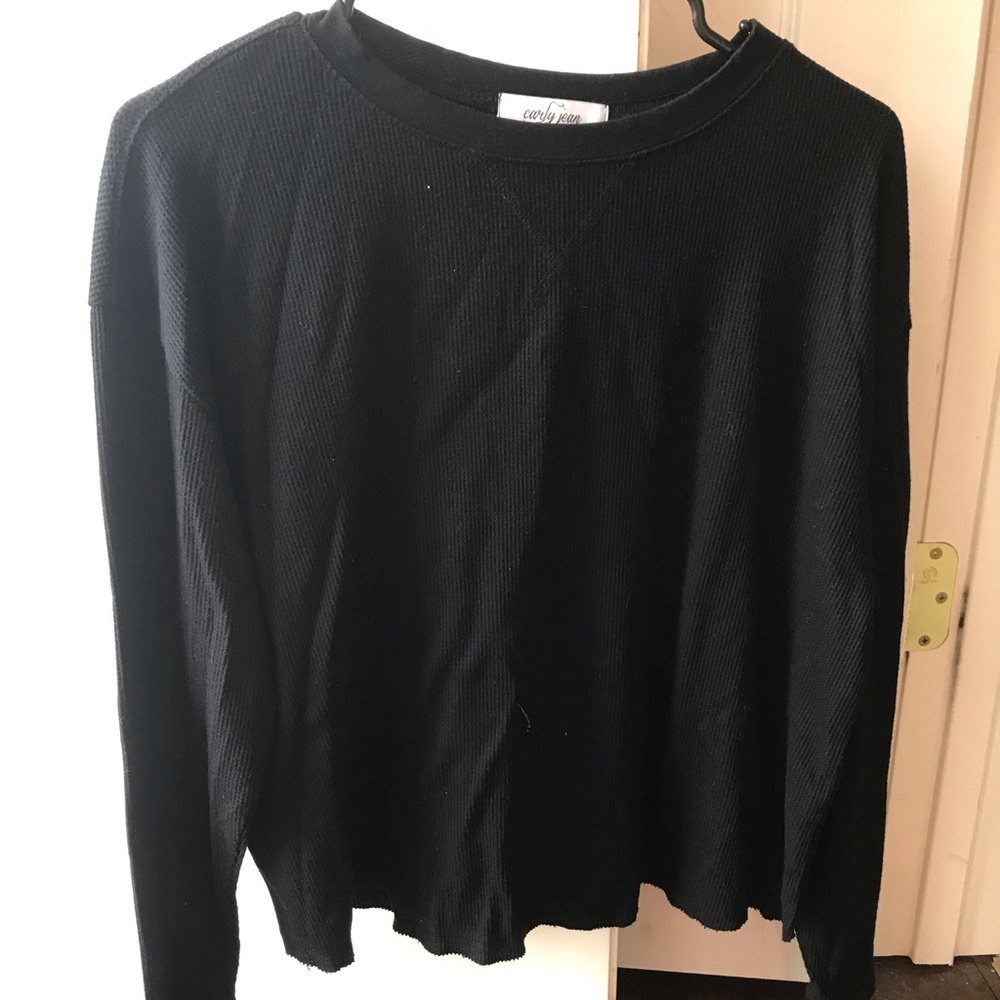 Carly Jean Los Angeles Black Aspen Thermal Top